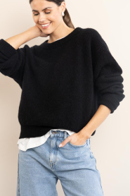 American Vintage |  Soft alpaca sweater Vitow | black | Picture 2