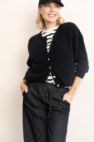American Vintage |  Soft alpaca cardigan Vitow | black | Picture 4
