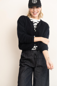 American Vintage |  Soft alpaca cardigan Vitow | black | Picture 2