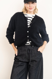 American Vintage |  Soft alpaca cardigan Vitow | black | Picture 5