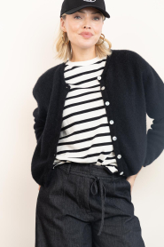 American Vintage |  Soft alpaca cardigan Vitow | black | Picture 6