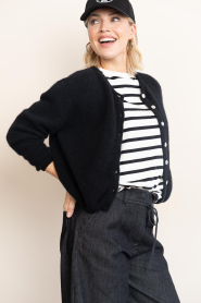 American Vintage |  Soft alpaca cardigan Vitow | black | Picture 7