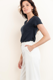 American Vintage |  Basic V-neck T-shirt Jacksonville | dark blue | Picture 4