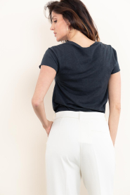 American Vintage |  Basic V-neck T-shirt Jacksonville | dark blue | Picture 5