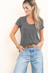 American Vintage |  Basic T-shirt with round neck Jacksonville | dark grey | Picture 4