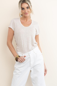 American Vintage |  Basic round neck T-shirt Jacksonville | beige | Picture 2