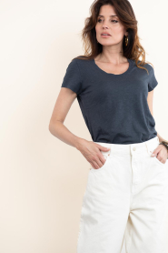American Vintage |  Basic round neck T-shirt Jacksonville | dark blue | Picture 2