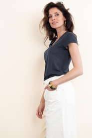 American Vintage |  Basic round neck T-shirt Jacksonville | dark blue | Picture 5