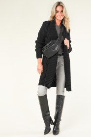 Depeche :  Leather bumbag with chain Nordic | black - img2