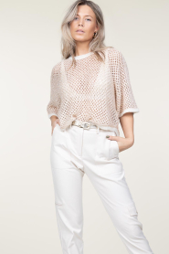 Depeche | Leren metallic riem Sauvage | goud  | Afbeelding 2