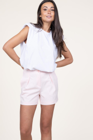 Co'Couture :  T-shirt with shoulder padding Eduarda | white - img2