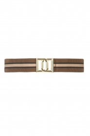 Dante 6 |  Striped Waist Belt Monogram | brown