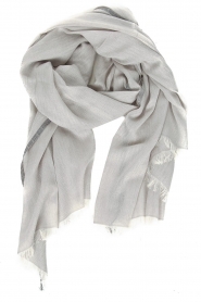 Moment by Moment |  Scarf with fringes Robin | grey