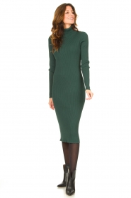 Freebird |  Knitted rib dress Britney | green  | Picture 4