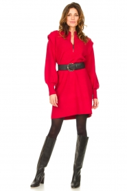 Silvian Heach |  Sweater dress with shoulder details Kettering | red  | Picture 3