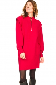 Silvian Heach :  Sweater dress with shoulder details Kettering | red - img5