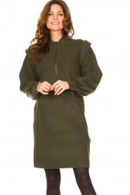 Silvian Heach :  Sweater dress with shoulder details Kettering | green - img2