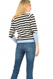 Lolly's Laundry |  Striped sweater with shoulder details Sarah | black  | Picture 7