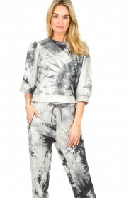 Lollys Laundry |  Sweater with marble print Donda | gray  | Picture 5