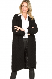 Be Pure |  Knitted pattern cardigan Vanna | black | Picture 2