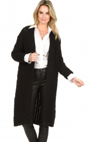 Be Pure |  Knitted pattern cardigan Vanna | black | Picture 4