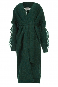 Silvian Heach |  Knitted cardigan with fringes Cleveland | dark green