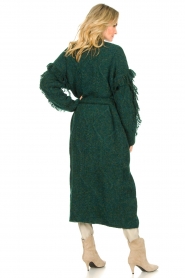 Silvian Heach |  Knitted cardigan with fringes Cleveland | dark green  | Picture 6