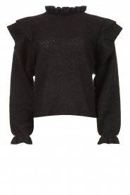 Silvian Heach |  Sweater with ruffle shoulders Marser | black