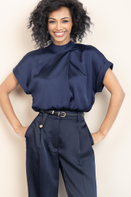 Dante6 |  Satin top Opium | blue | Picture 2