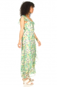 Freebird | Maxi-jurk met bloemenprint Olga | groen  | Afbeelding 5