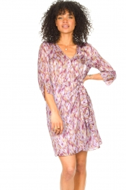 Freebird |  Dress with print Odette | purple  | Picture 4