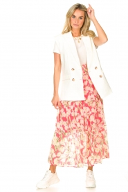 Freebird |  Maxi skirt with print Marije | pink  | Picture 3