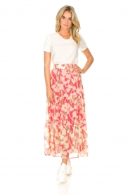Freebird |  Maxi skirt with print Marije | pink  | Picture 2