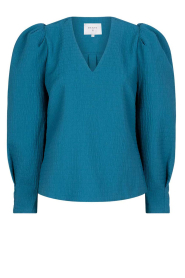 Dante 6 |  Seersucker top with puff sleeves Zarga | blue 