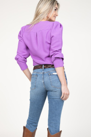 Dante 6 |  Seersucker top with puff sleeves Zarga | purple  | Picture 8