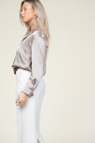 Dante 6 |  Satin oversized blouse Louda | taupe  | Picture 6