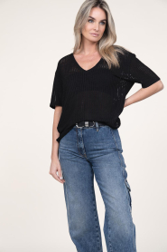 IRO |  Knitted mesh top Belaid | black  | Picture 4