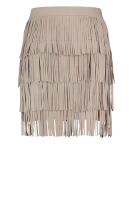 Ibana |  Leather skirt with frills Sivan | taupe  | Picture 1