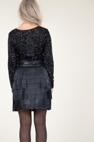 Ibana |  Leather skirt with frills Sivan | black  | Picture 8