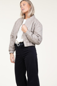 Ibana :  Leather padded jacket Jeromy | taupe - img7