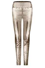 Ibana |  Stretch leather metallic pants Colette | light gold