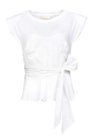 Mes Demoiselles |  Cotton bustier wrap top Vera | white  | Picture 1