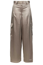 Mes Demoiselles |  Satin cargo trousers Silma | green  | Picture 1