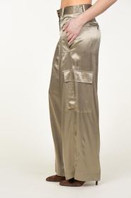 Mes Demoiselles |  Satin cargo trousers Silma | green  | Picture 5