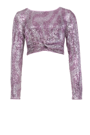 Liu Jo |  Cropped top with sequins Fully | pink  | Picture 1