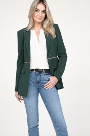 Patrizia Pepe |  Double option blazer with zipper Sofia | green  | Picture 2