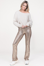 Patrizia Pepe |  Stretch pants with sequins Ella | gold  | Picture 3