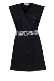 Kocca |  Belted poplin dress Relmarr | black  | Picture 1