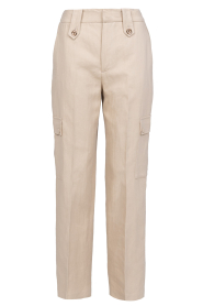 Twinset |  Linen cargo pants Valentina | beige