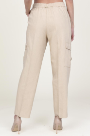 Twinset |  Linen cargo pants Valentina | beige  | Picture 6